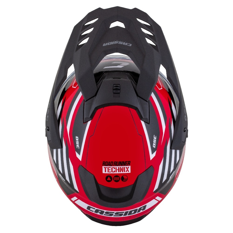 Endurohelm Cassida Road Runner TechniX rood-zwart-wit-grijs