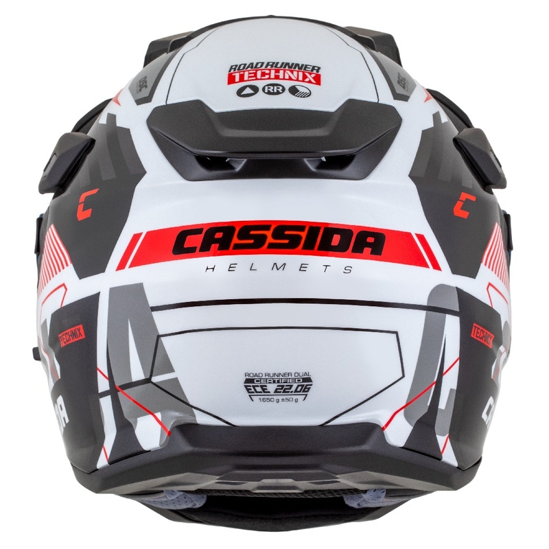 Endurohelm Cassida Road Runner TechniX wit-zwart-rood-grijs