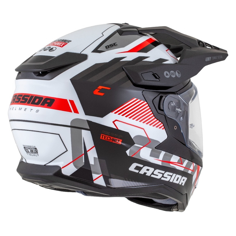 Endurohelm Cassida Road Runner TechniX wit-zwart-rood-grijs
