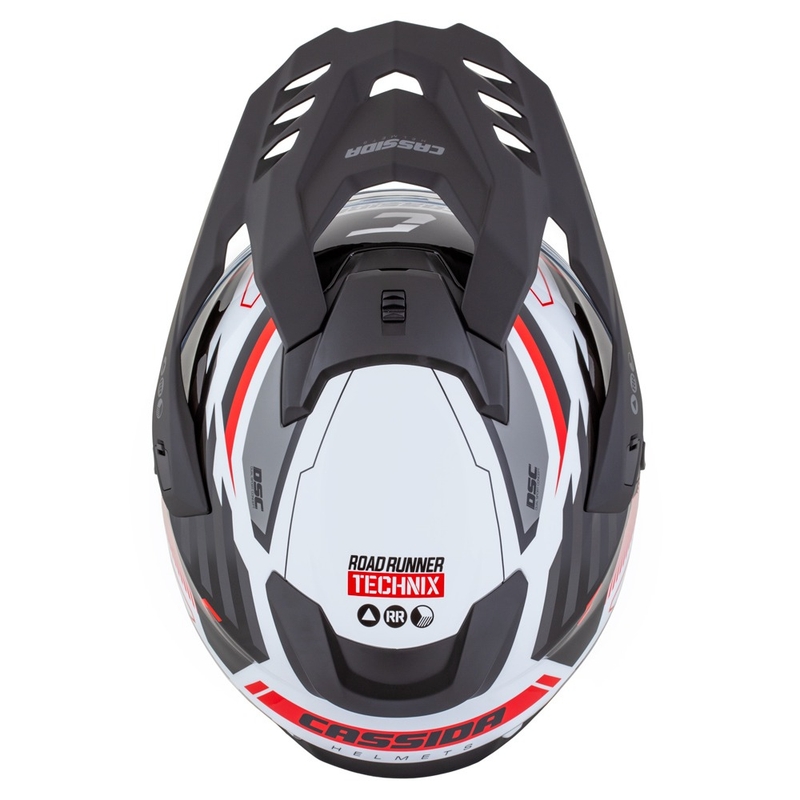Endurohelm Cassida Road Runner TechniX wit-zwart-rood-grijs