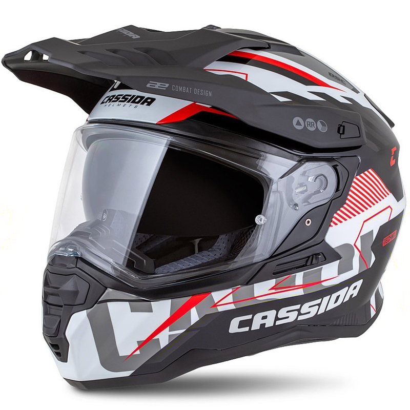 Endurohelm Cassida Road Runner TechniX wit-zwart-rood-grijs