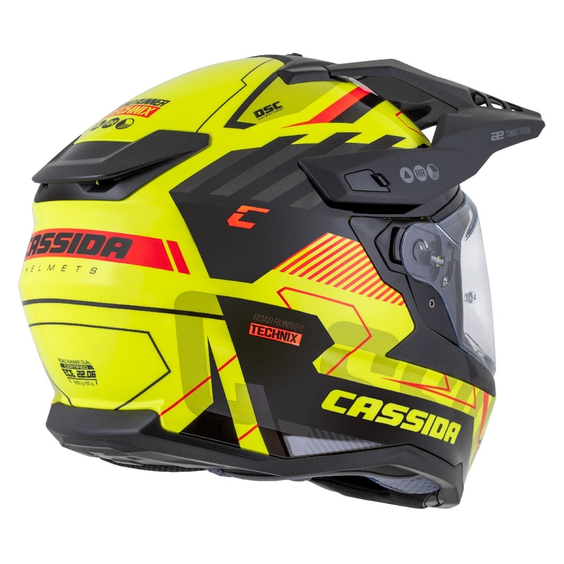 Endurohelm Cassida Road Runner TechniX fluo geel-zwart-oranje-grijs