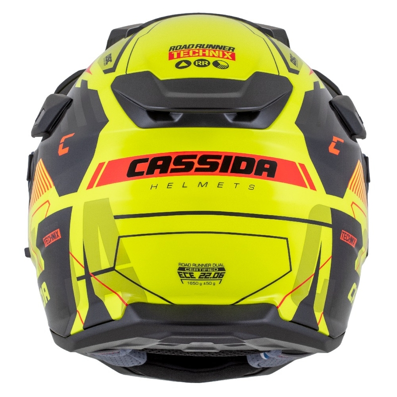 Endurohelm Cassida Road Runner TechniX fluo geel-zwart-oranje-grijs