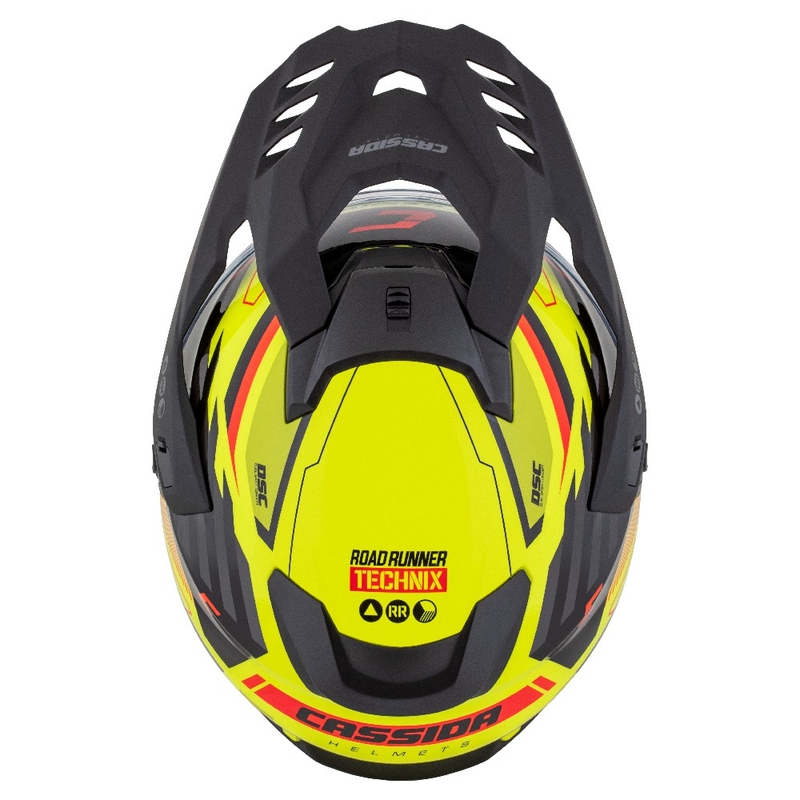 Endurohelm Cassida Road Runner TechniX fluo geel-zwart-oranje-grijs