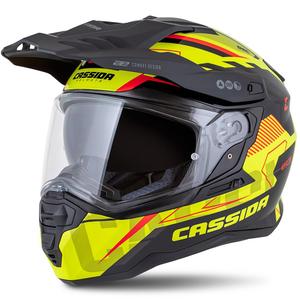Endurohelm Cassida Road Runner TechniX fluo geel-zwart-oranje-grijs