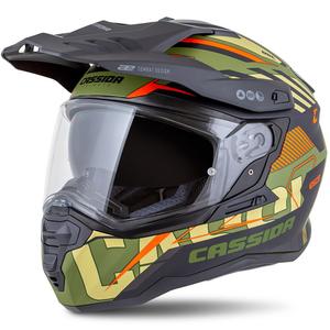 Endurohelm Cassida Road Runner TechniX mat groen-zwart-oranje-grijs