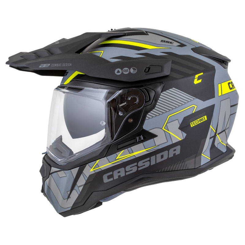 Endurohelm Cassida Road Runner TechniX mat grijs-zwart-fluogeel