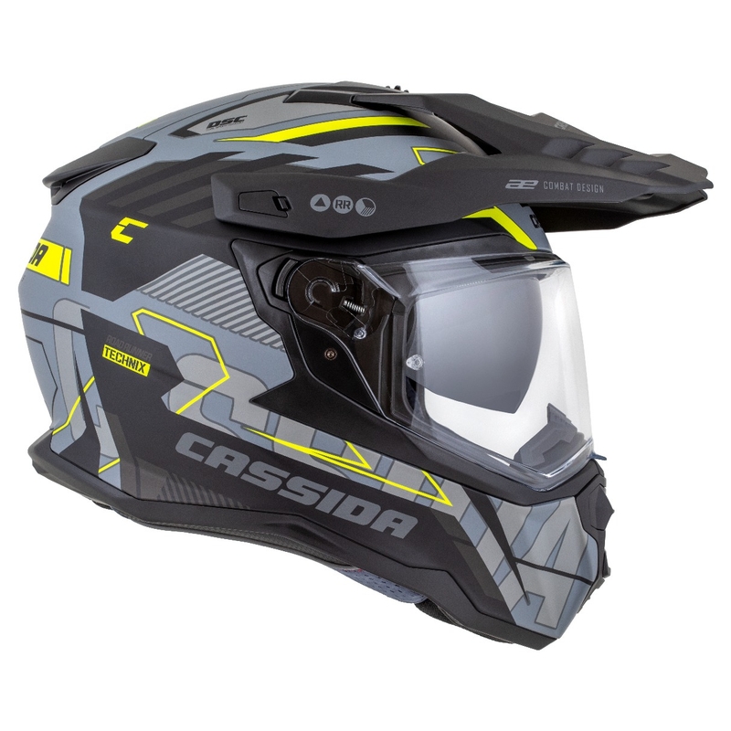 Endurohelm Cassida Road Runner TechniX mat grijs-zwart-fluogeel