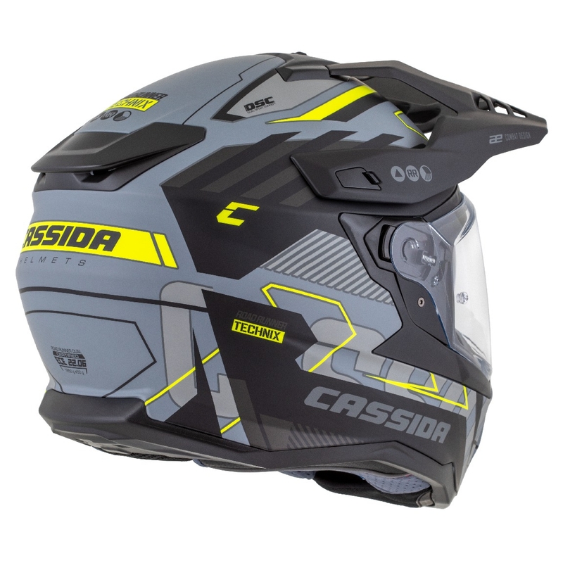 Endurohelm Cassida Road Runner TechniX mat grijs-zwart-fluogeel