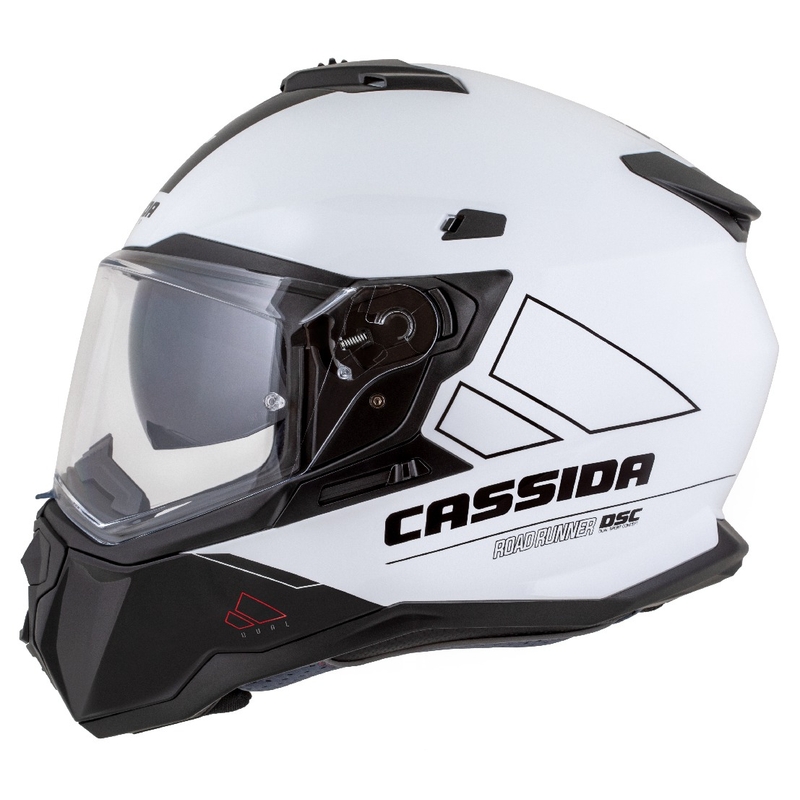 Endurohelm Cassida Road Runner Dual wit-zwart