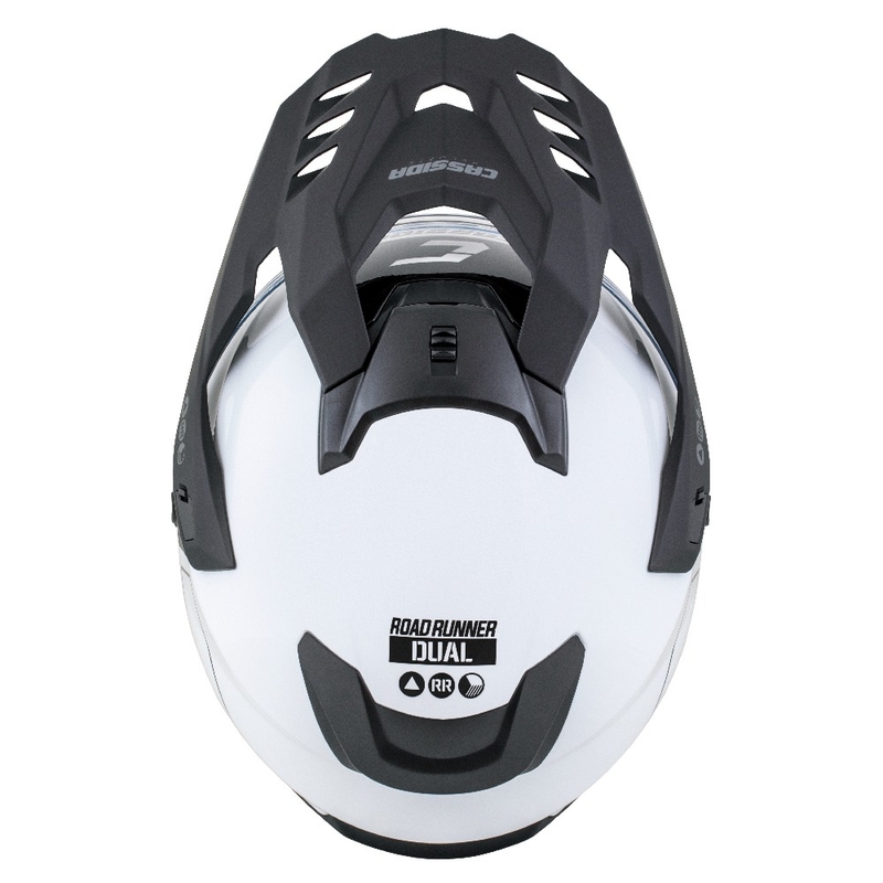 Endurohelm Cassida Road Runner Dual wit-zwart
