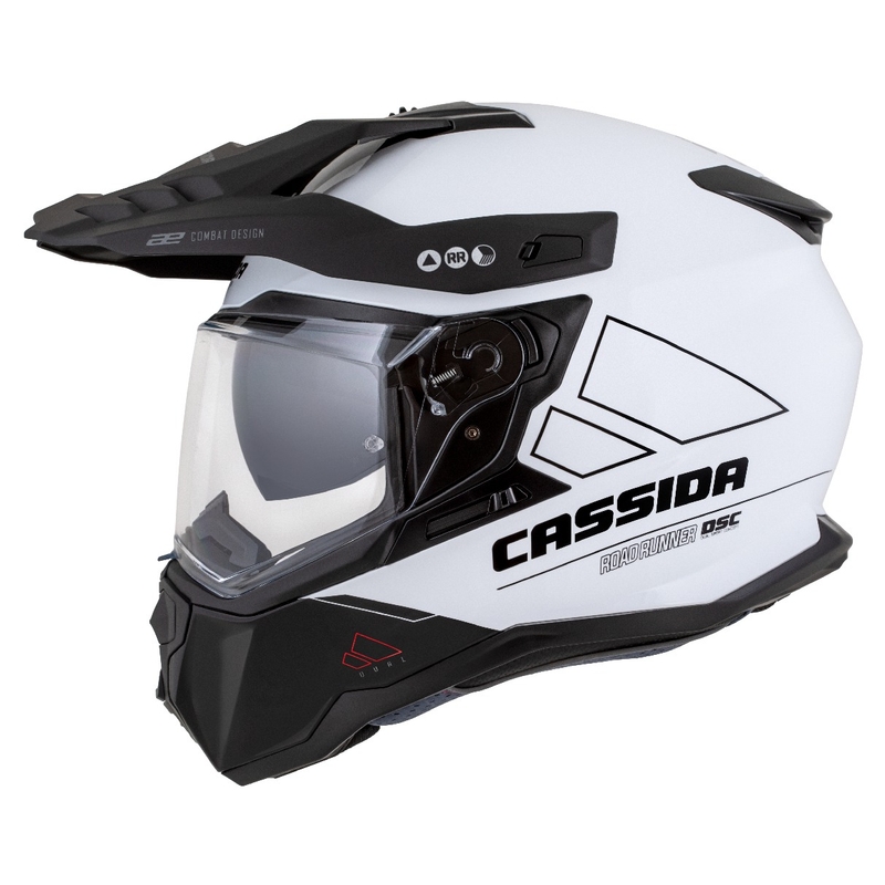 Endurohelm Cassida Road Runner Dual wit-zwart