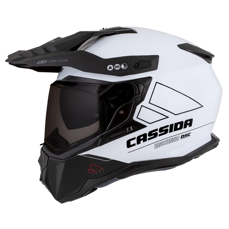 Endurohelm Cassida Road Runner Dual wit-zwart