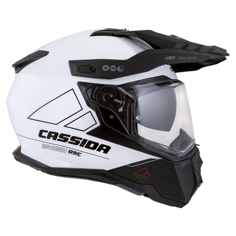Endurohelm Cassida Road Runner Dual wit-zwart