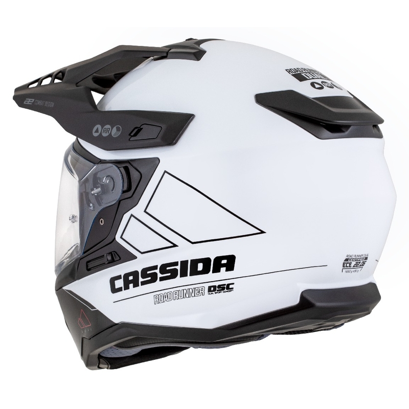 Endurohelm Cassida Road Runner Dual wit-zwart