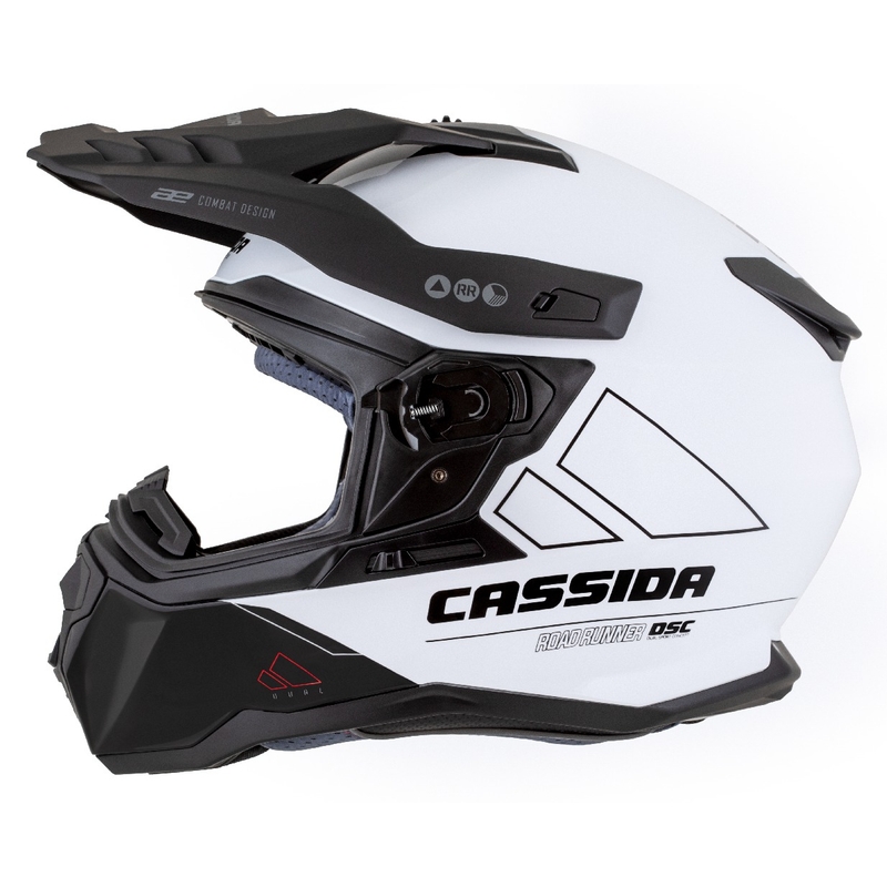 Endurohelm Cassida Road Runner Dual wit-zwart
