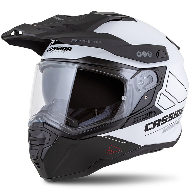 Endurohelm Cassida Road Runner Dual wit-zwart
