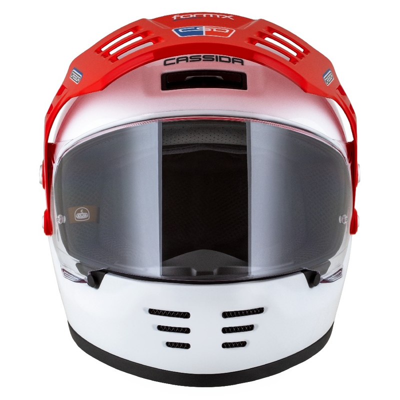 Endurohelm Cassida FormX FlatOut wit-blauw-rood