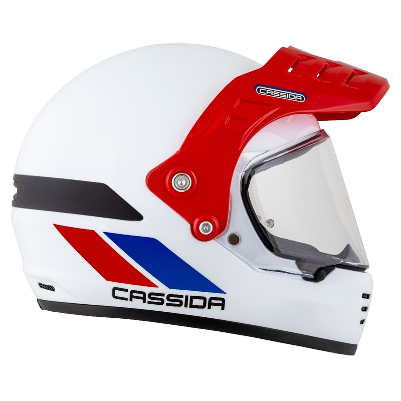 Endurohelm Cassida FormX FlatOut wit-blauw-rood