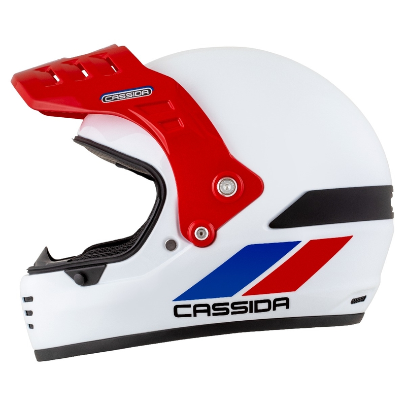 Endurohelm Cassida FormX FlatOut wit-blauw-rood