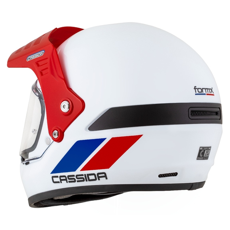 Endurohelm Cassida FormX FlatOut wit-blauw-rood