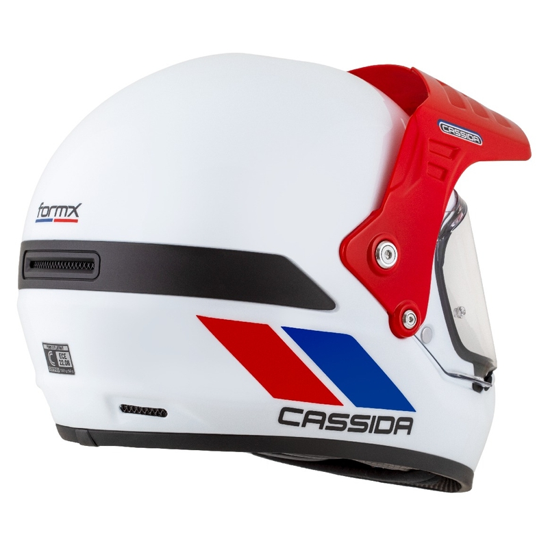 Endurohelm Cassida FormX FlatOut wit-blauw-rood