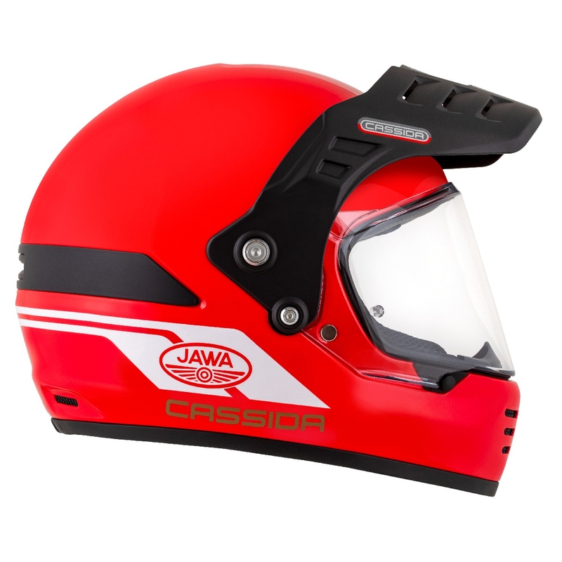 Endurohelm Cassida FormX Jawa RotaX rood-wit-goud