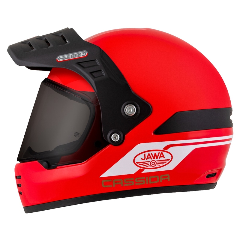Endurohelm Cassida FormX Jawa RotaX rood-wit-goud