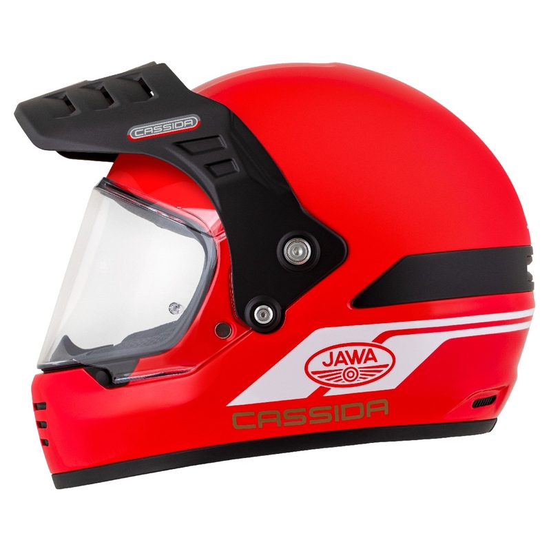 Endurohelm Cassida FormX Jawa RotaX rood-wit-goud