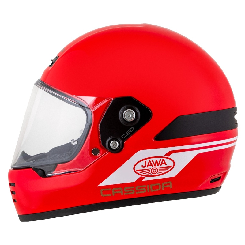 Endurohelm Cassida FormX Jawa RotaX rood-wit-goud
