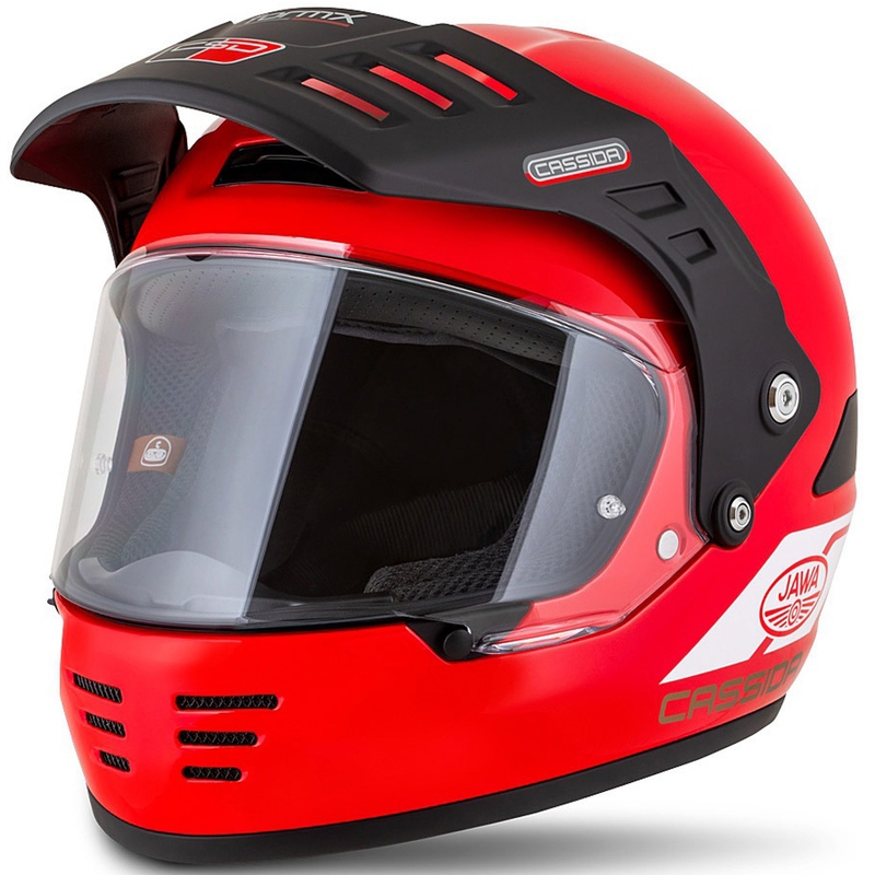 Endurohelm Cassida FormX Jawa RotaX rood-wit-goud