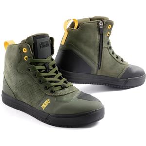 Rebelhorn Spike Groen Leren Motorfiets Laarzen