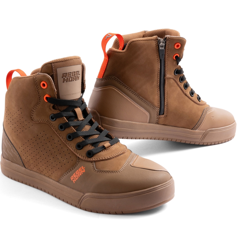 Rebelhorn Spike Bruin Leren Motorfiets Laarzen