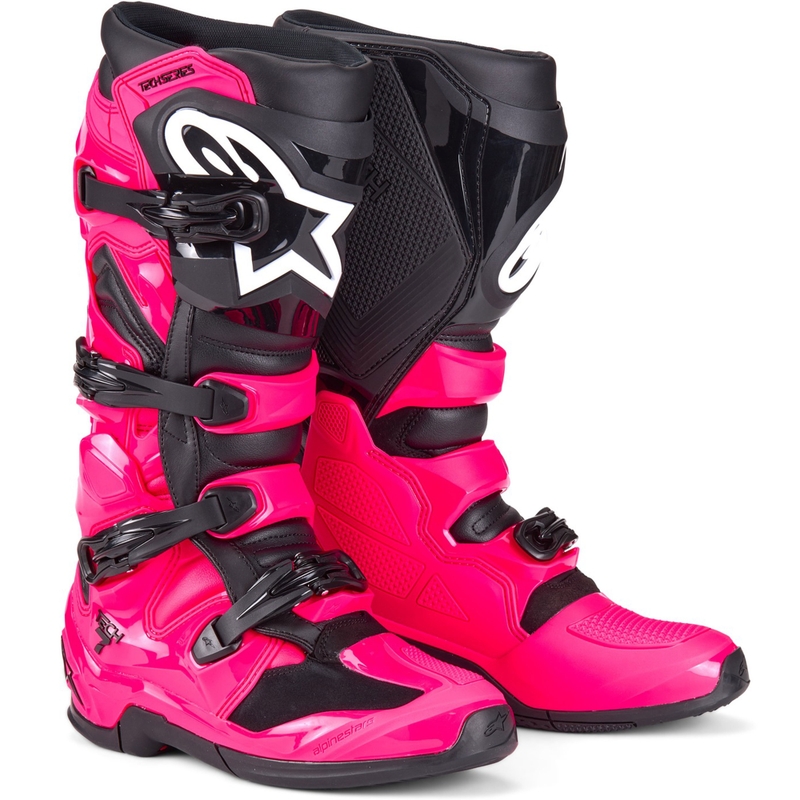 Alpinestars TECH 7 motorcrosslaarzen roze en zwart