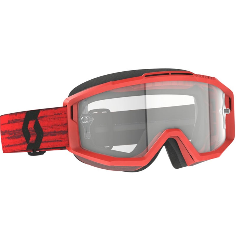 Motorcrossbril SCOTT Split OTG rood met helder plexi