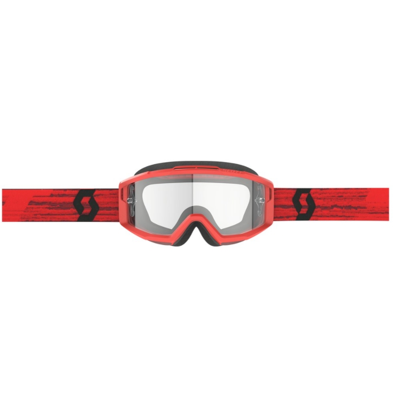 Motorcrossbril SCOTT Split OTG rood met helder plexi