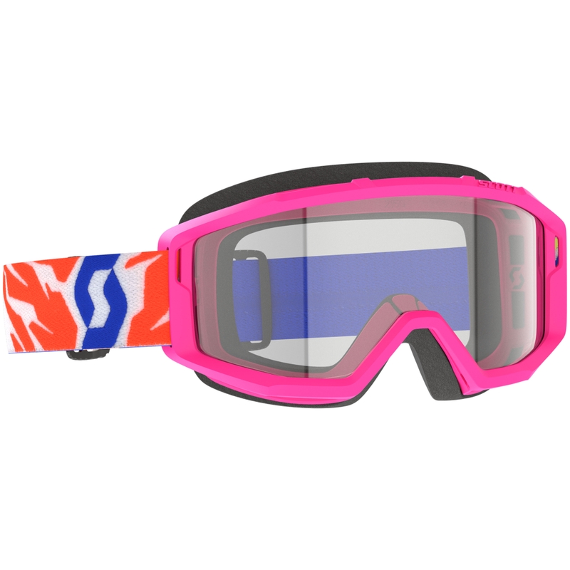Kinder motorcrossbril SCOTT Primal Jeugd roze met helder plexi