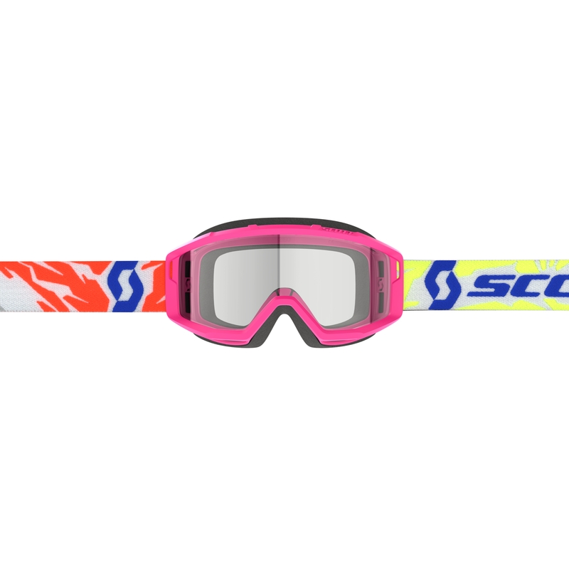 Kinder motorcrossbril SCOTT Primal Jeugd roze met helder plexi
