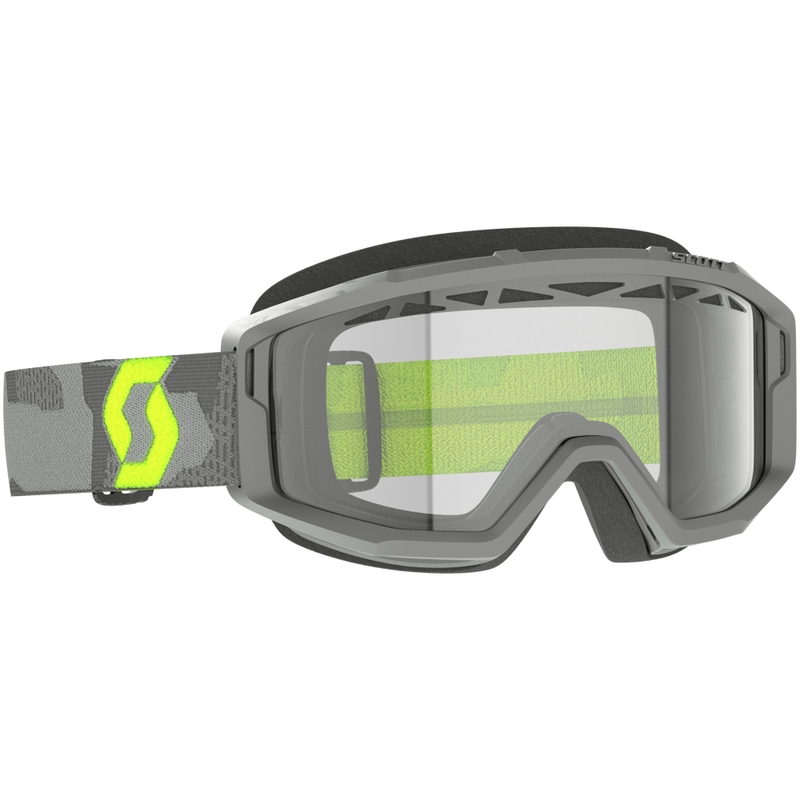 Motorcrossbril SCOTT Primal Enduro grijs-fluogeel met helder plexi