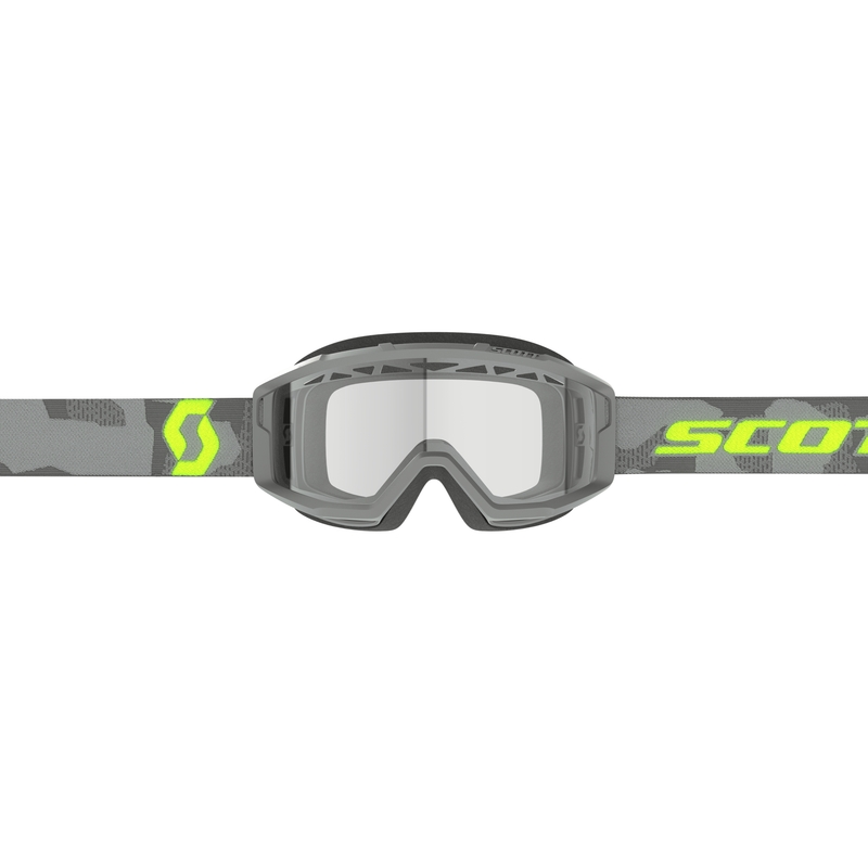 Motorcrossbril SCOTT Primal Enduro grijs-fluogeel met helder plexi