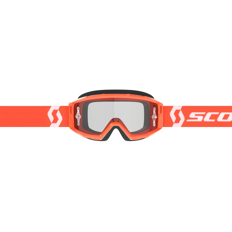 Motorcrossbril SCOTT Primal Clear oranje en wit met helder plexi