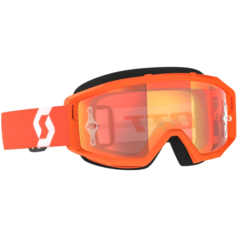 Motorcrossbril SCOTT Primal CH oranje en wit met chroom oranje plexi