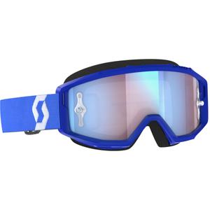 Motorcrossbril SCOTT Primal CH blauw en wit met chroom blauw plexi