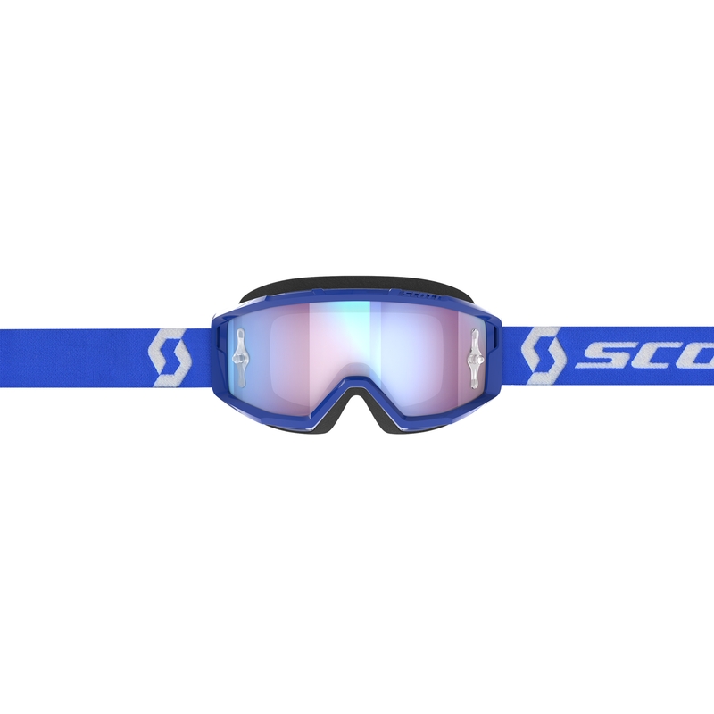 Motorcrossbril SCOTT Primal CH blauw en wit met chroom blauw plexi