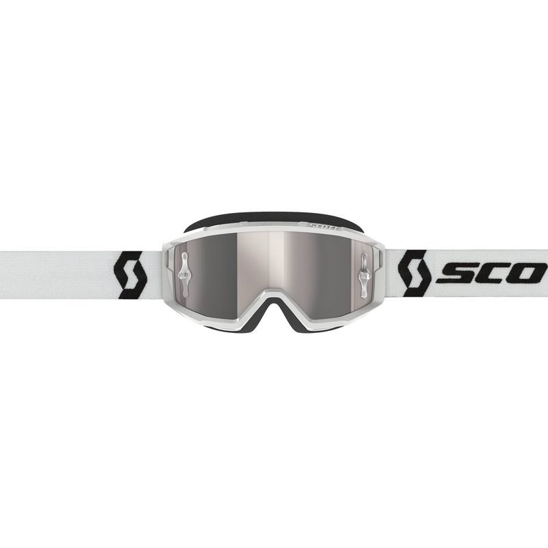 Motorcrossbril SCOTT Primal CH wit met chroom zilver plexi