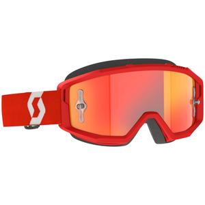 Motorcrossbril SCOTT Primal CH rood en wit met chroom oranje plexi