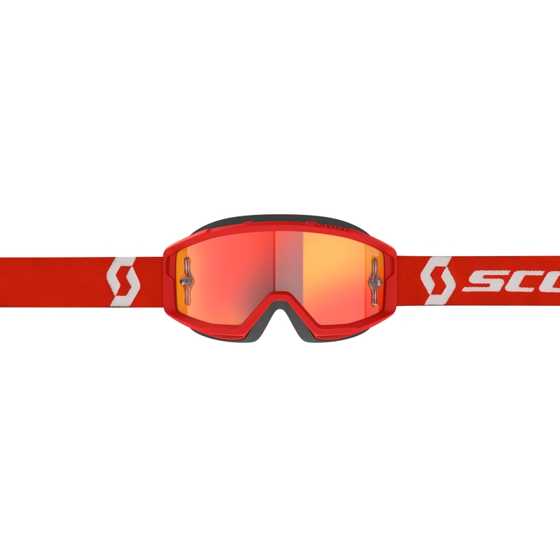 Motorcrossbril SCOTT Primal CH rood en wit met chroom oranje plexi