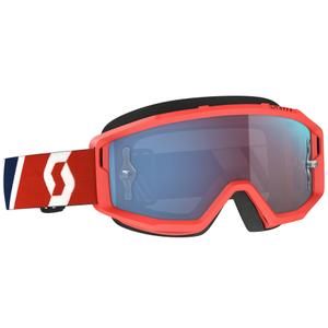 Motorcrossbril SCOTT Primal CH rood-blauw met chroomblauw plexi
