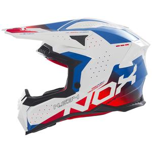 Motorcrosshelm NOX N634 wit-blauw-rood