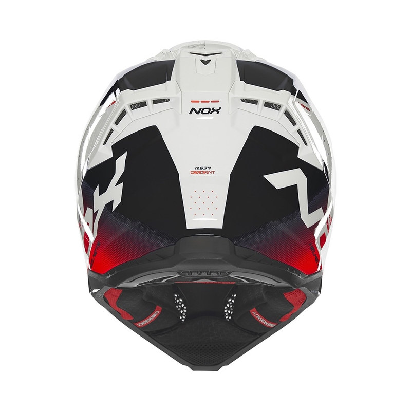 Motorcrosshelm NOX N634 wit-zwart-rood